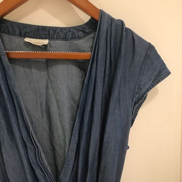 Maison Jules Sz L denim chambray wrap sun dress - Picture 4 of 8